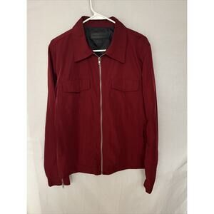Triumph Over Tragedy Men’s Jacket Size Medium Deep Red Full Zip Up Pockets Lined